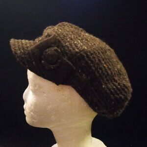 Vintage Style STEFENO crochet newsboy billed hat